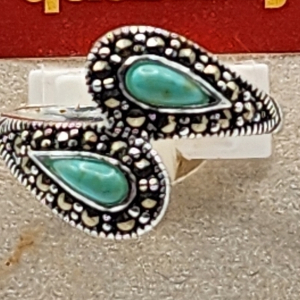 Woman's Ring Sterling and Marcasite Size 7